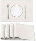 H.VERSAILTEX Linen Placemats Set of 4 Premium Solid Table Placemats