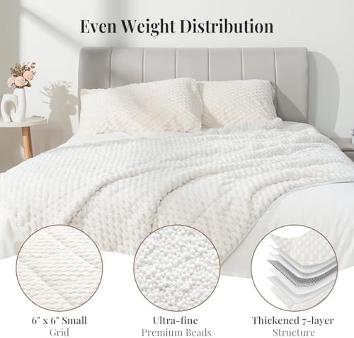 Topblan Weighted Blanket for Adults, 15lbs 60 x 80 Queen Size for Bed