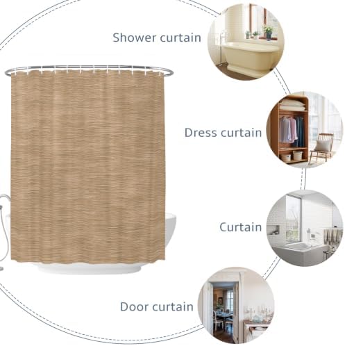 Light Khaki Shower Curtain, Rustic Minimalist Solid Color Linen