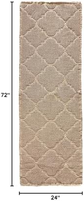 ZALL Tan Waffle Bath Mat,Super Absorbent Non Slip Bathroom Rug,Brown