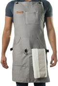 Asaya Chef and BBQ Apron with Bottle Opener and Hand Towel - 10oz