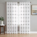 T&H XHome Minimalist Sheer Curtains 108 Inch Long 2 Panels Buffalo