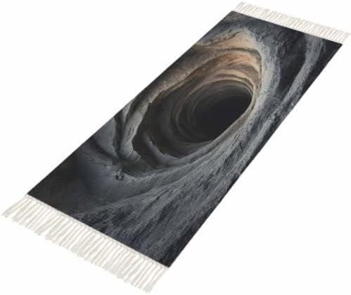 Sand Hole Hallway Runner Rug 2'x5', Gray Nature Circular Depression