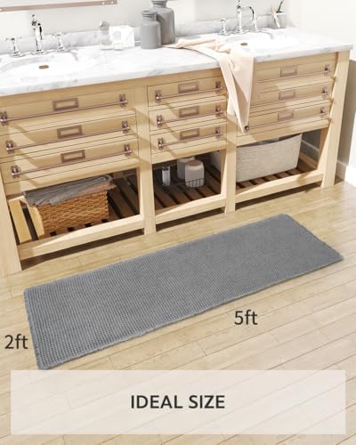 tchdio Waffle Bath Mat-Runner Rug, Super Absorbent Non Slip Bath Mats