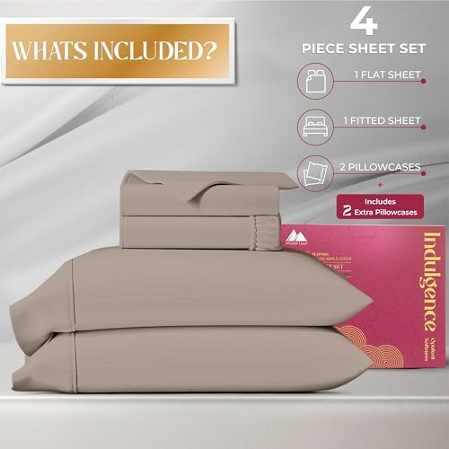 Mayfair Linen 1200 Series Queen Sheet Set, 17" Deep Pocket, Sateen