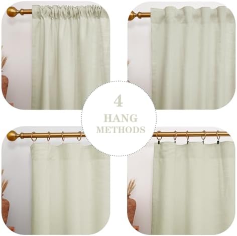 4 in 1 Header Linen Light Filtering Curtain 84W x 84L, 1 Panel
