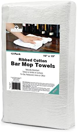 Nouvelle Legende Ribbed Cotton Bar Mop Towels, Absorbent, Durable