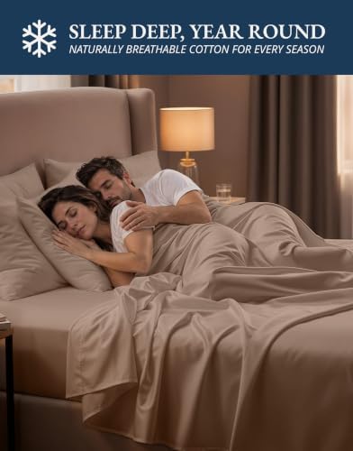 LANE LINEN Sheets Twin Size Bed Set 100% Egyptian Cotton Sateen