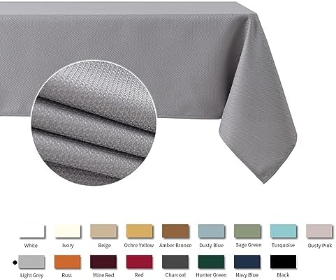 maxmill Square Jacquard Tablecloth Water Resistance Antiwrinkle Spill