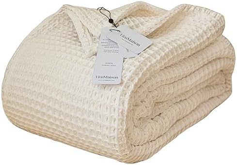 Waffle Blankets (Natural, California King 95x126 inch)