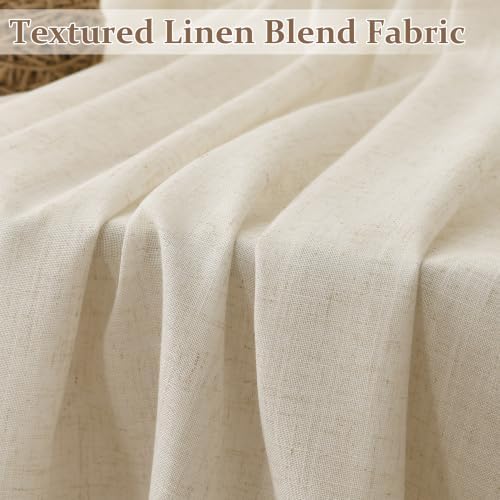 Nanspring Extra Long Linen Curtains 120 Inch 2 Panels Set for Living