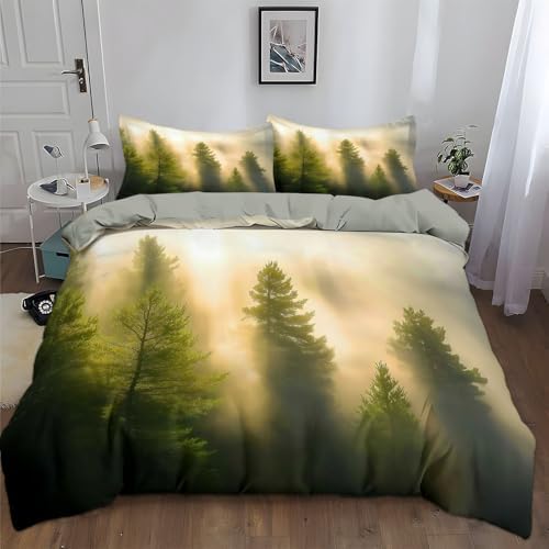 King Size Gray Duvet Cover 3 Pieces Set 102 x 91 inches, Natural