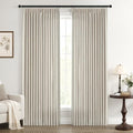 Linen Pinch Pleated Curtains 63 Inches Long 2 Panels for Living Room
