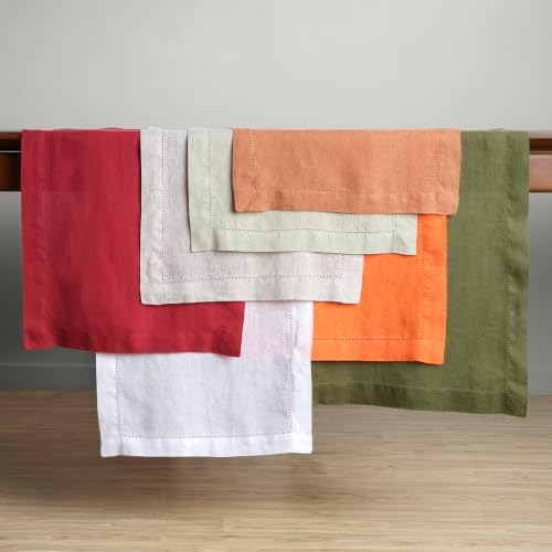Solino Home 100% Linen Ivory Table Runner 108 Inches Long, 16 x 108 in