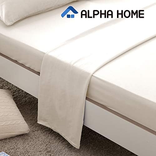 ALPHA HOME 4-Piece Bed Sheet Set - Soft Brushed Microfiber - Wrinkle