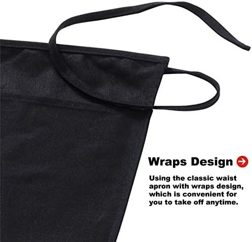 TOPTIE 2 Pack Waist Half Apron with 3 Pockets for Restaurant Waitress