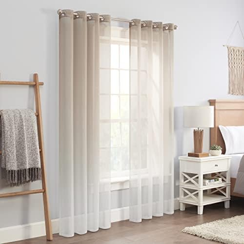 ECLIPSE Ines Printed Ombre Textured Light Filtering Grommet Window