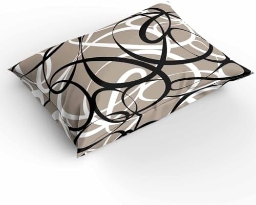 Duvet Cover Set Queen, Abstract Stripe Black White on Gray 3 Piece