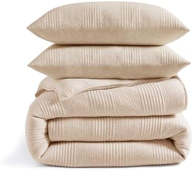 Duvet Cover Set - Full/Queen, Soft Jersey Knit Bedding - 3 Piece