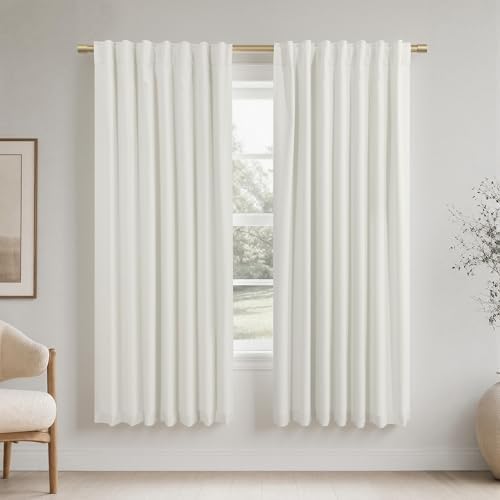 KOUFALL 63 Inch Long Curtains 2 Panel Set for Bedroom,Room Darkening