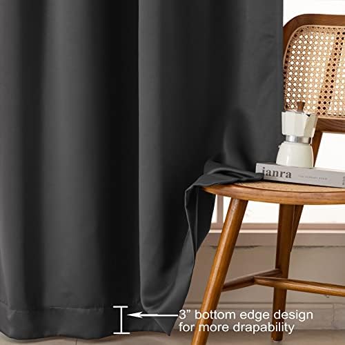Pickluc Blackout Curtains 63 Inches Long 2 Panels, Black Out Drapes