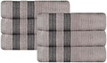 Impressions Brea Zero Twist Cotton Ribbed Geometric Border Towels