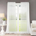 Dreaming Casa Rod Pocket Solid Sheer Curtains, White, 52" W x 96" L