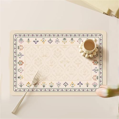 Faux Leather Placemat Set of 6, Waterproof Non-Slip Heat Resistant