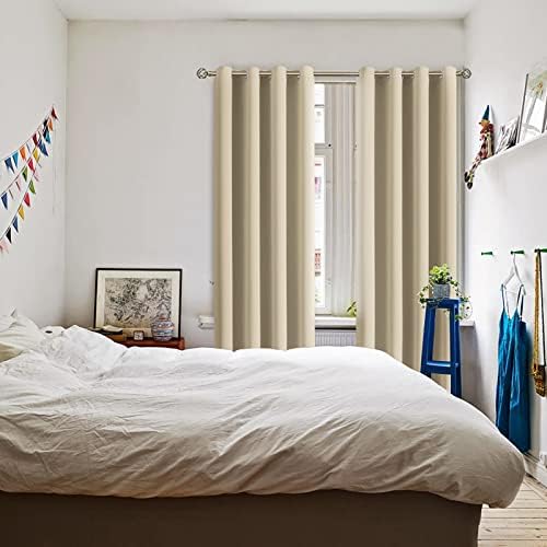 BGment Beige Room Darkening Long Curtains for Living Room - 2 Panels