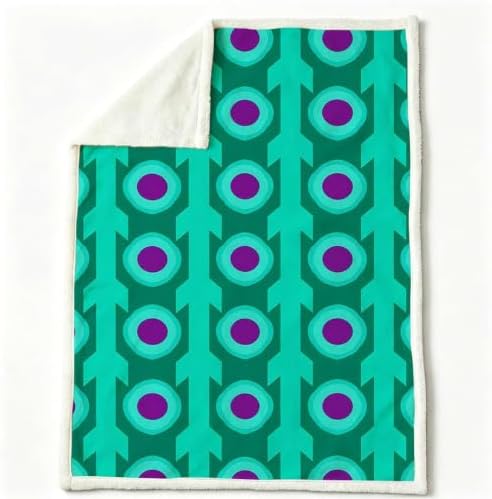 Minimal Geometric Double-Layer Sherpa Throw Blanket for Couch 60”x 80”