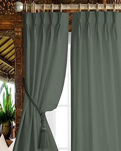Triple Pinch Pleated Blackout Curtains for Living Room Bedroom Home