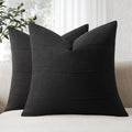 ZWJD Decorative Linen Throw Pillow Covers 22x22 Set of 2 Solid