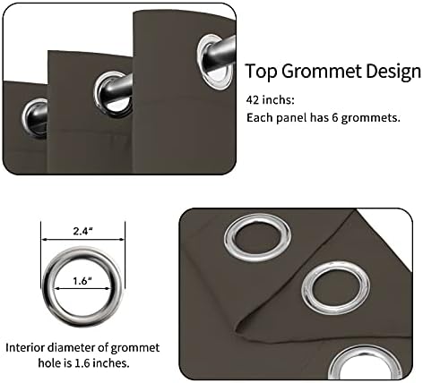 Easy-Going Thermal Grommet Blackout Curtains, 2 Panels 42x72 in, Taupe