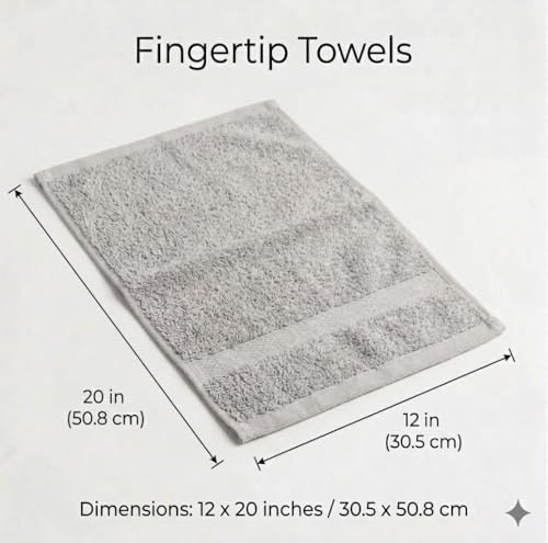 Melissa Linen 820GSM Luxury Fingertip Towels, Set of 2 (12x20 Inches)