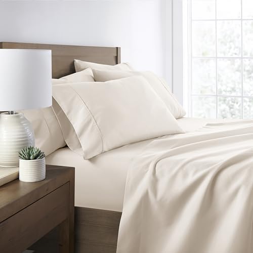 Linen Market 6 Piece Bed Sheet Set, Ivory, Full