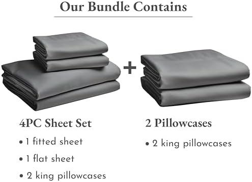 California Design Den Bedding Bundle - King Sheet Set with 4
