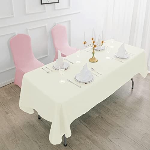 60x102 Ivory Tablecloth - Stain and Wrinkle Resistant Washable