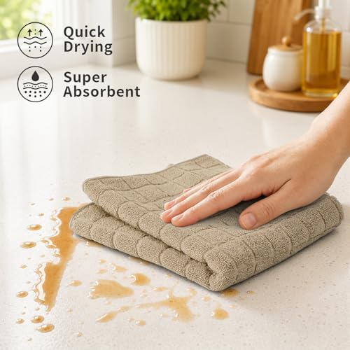 Kitinjoy Premium Kitchen Towels (16"x 28", 8 Pack), Large 100% Cotton