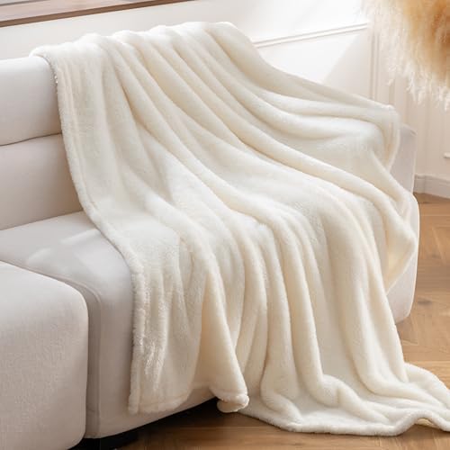 Double-Pile Fluffy Fleece Blanket, Ultra Soft & Warm All-Season Cozy