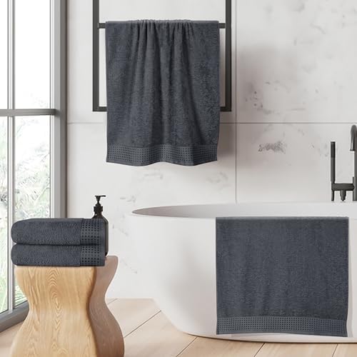 GLAMBURG Ultra Soft 4 Pack Oversized Bath Towel Set 27x54 inches, 100%