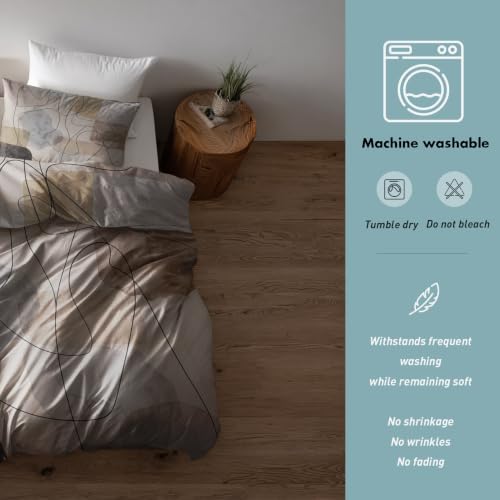 Abstract Line Art Duvet Cover Queen Size 3 Piece