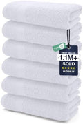 DAN RIVER 6-Pack Premium Hand Towels (16x28 Inches) - 100% Cotton