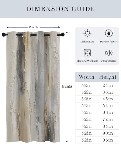 Textured Plaster Curtains 63 inches Long for Living Room Bedroom