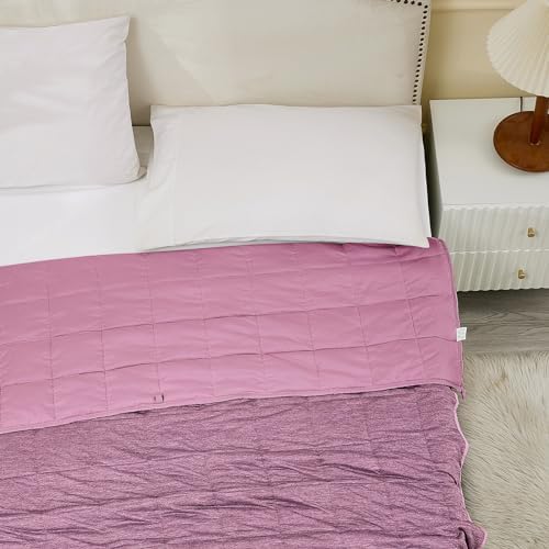 Weighted Blanket 10lbs 48"x72" Cooling for Adult All-Season Soft Pink
