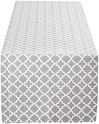DII Lattice Tabletop Collection, Table Runner, 14x72, Gray