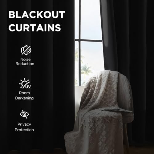CUCRAF Brown Blackout Curtains 72 inch Length, Thermal Insulated Room