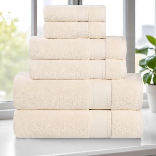SUPERIOR Belmont Zero Twist Cotton Medium Weight Towels, for Guest