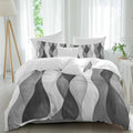 Grey Ombre Bedding Queen Duvet Cover Set, 3 Piece Microfiber Soft