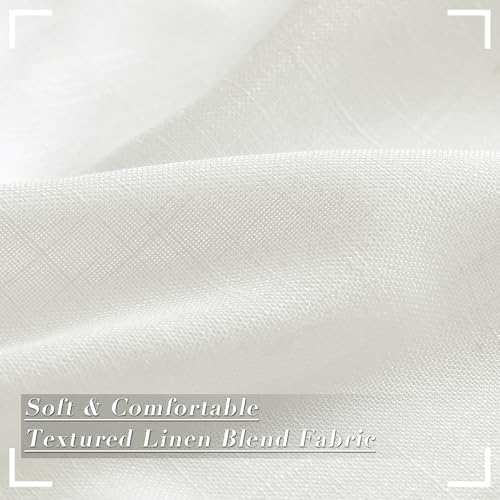 Joywell Linen Pinch Pleated Window Curtains 96 Inch Long,Back Tab Clip