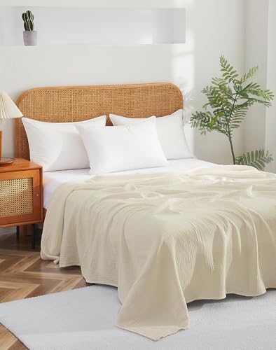 100% Cotton Muslin Queen Blanket (90" x 90") – A Luxuriously Soft